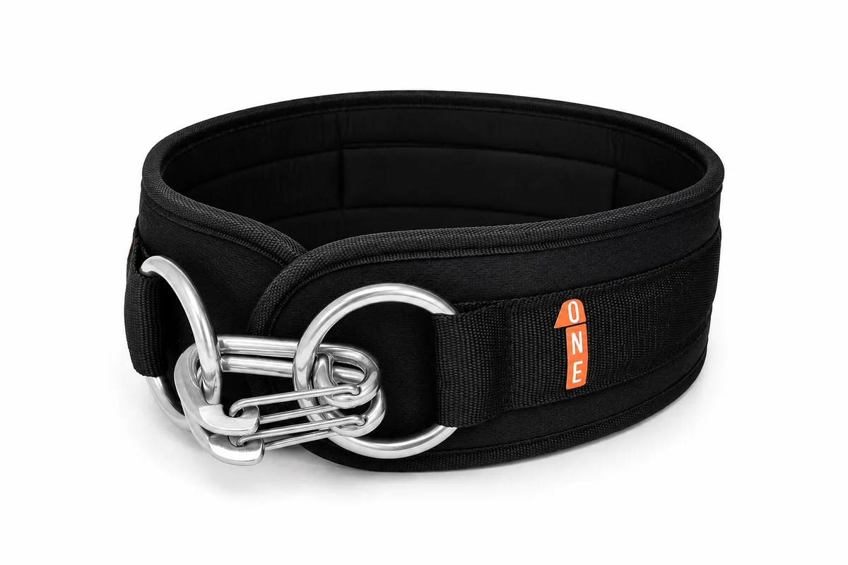 ONE dip belt with carabiner and D-rings